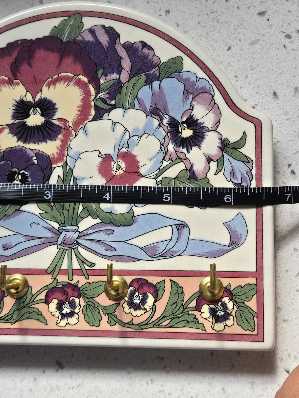 Vintage Santa Barbara Ceramic Design Floral Key Rack - Picture 6 of 7